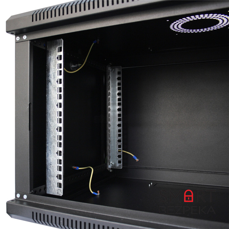 Шафа серверна SteelNet 4U 600 x 350 для мережевого обладнання (скло, чорний)