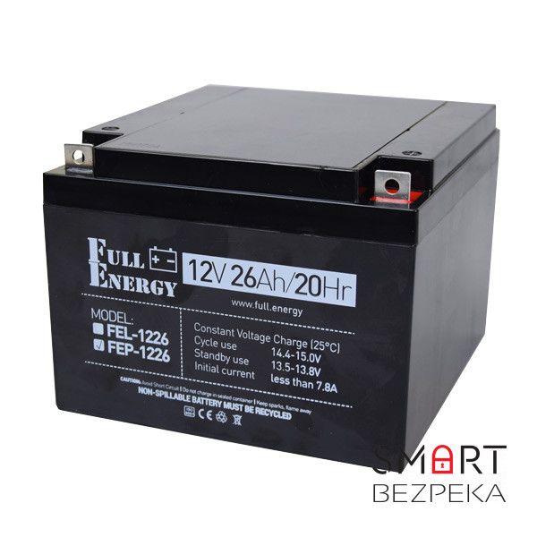 Акумулятор 12В 26 А·год для ДБЖ Full Energy FEP-1226