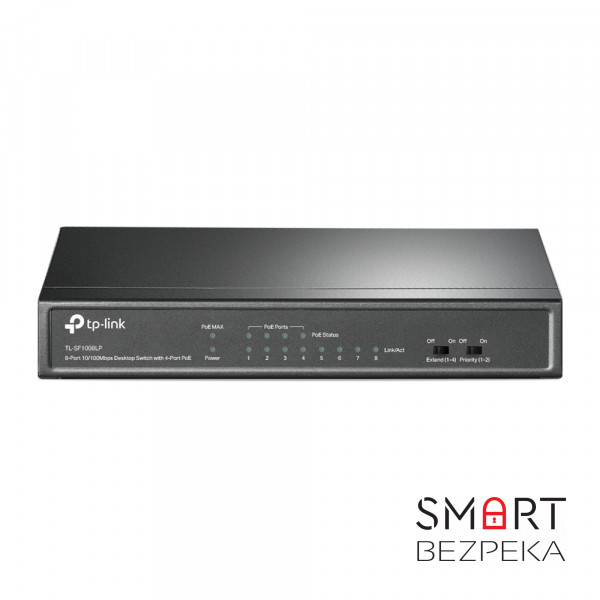 PoE-комутатор TP-Link TL-SF1008LP 8-портовий з 4 PoE-портами некерований