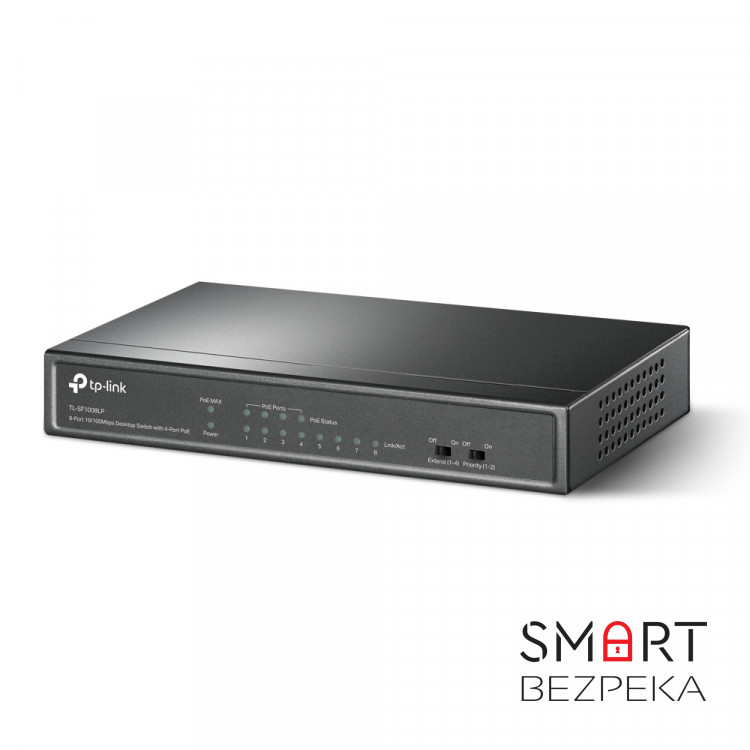 PoE-коммутатор TP-Link TL-SF1008LP 8-портовый с 4 PoE-портами неуправляемый