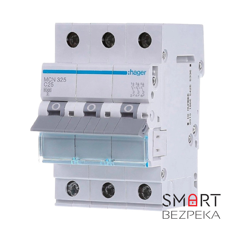 Автоматический выключатель Hager MCN325 3P 6 кА C-25A 3M