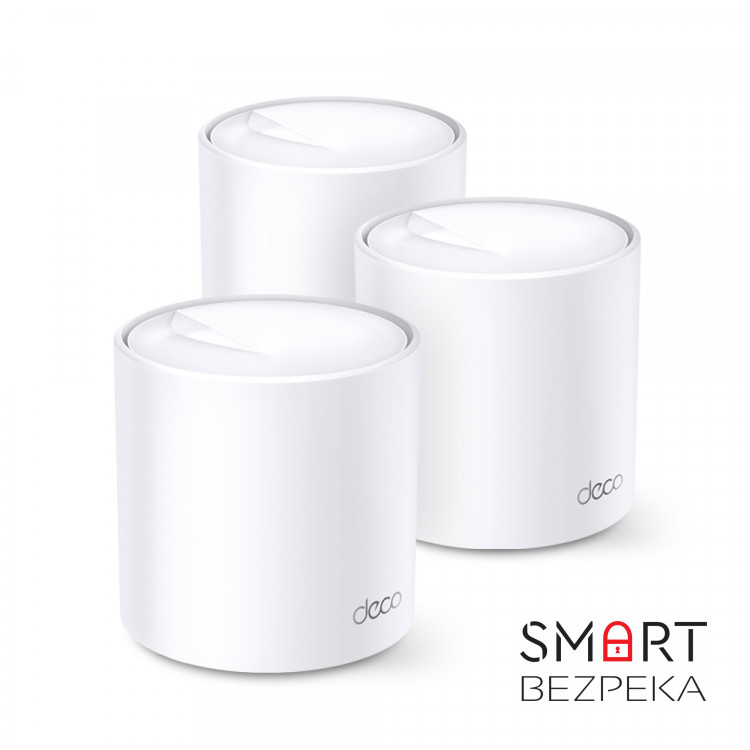 Домашня Mesh Wi-Fi система TP-LINK DECO X20 3PK AX1800 1xGE LAN 1xGE WAN MU-MIMO OFDMA (DECO-X20-3-PACK)