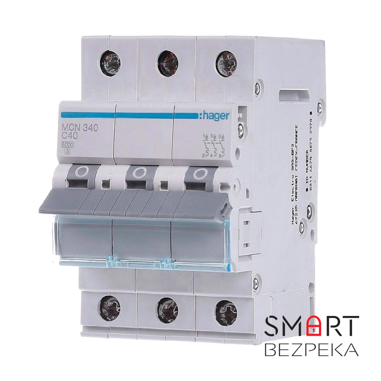 Автоматичний вимикач Hager MCN340 3P 6 кА C-40A 3M