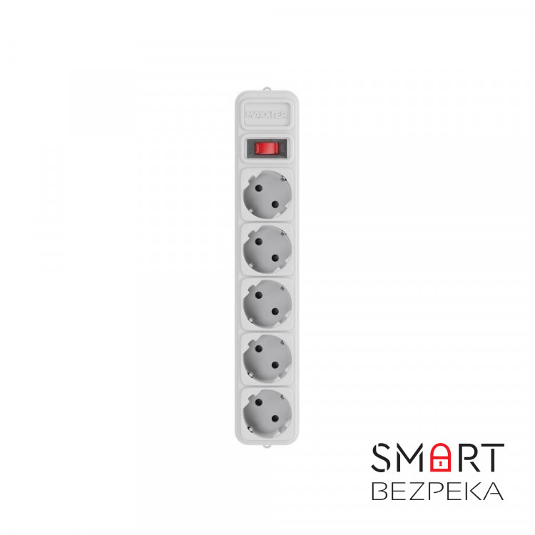 Сетевой фильтр Maxxter SPM5-G-10G, 3 м кабель, 5 розеток