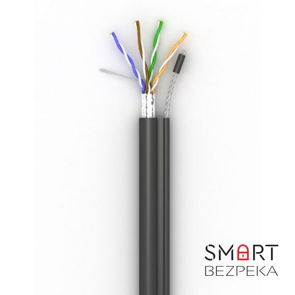 Кабель Одескабель OK-Net КППЭт-ВП (100) FTP кат. 5е (FTP медь наружный с тросом) бухта 500 м