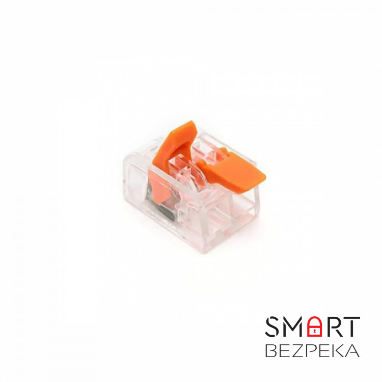 Клемма быстрого монтажа 221-412 с рычагами на 2 провода прозрачная