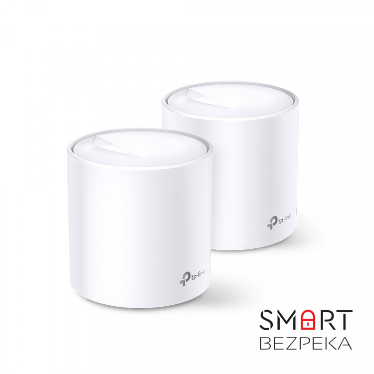 Домашня Mesh Wi-Fi система TP-LINK DECO X20 2PK AX1800 1xGE LAN 1xGE WAN MU-MIMO OFDMA (DECO-X20-2-PACK)