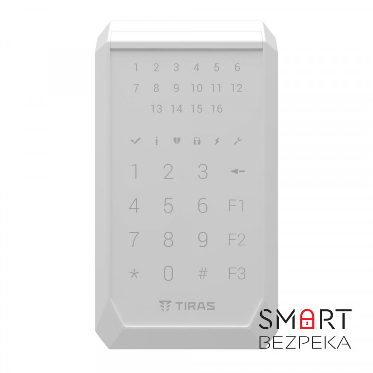 Сенсорная клавиатура TIRAS Technologies K-PAD16 (white) для управления охранной системой Orion NOVA II