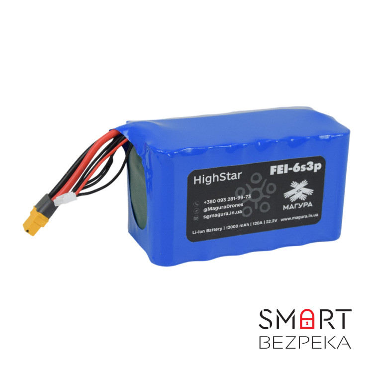 Акумулятор FEi-6S3P HighStar 12000 мА·год для FPV-дрона