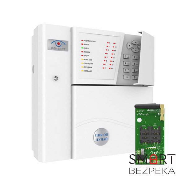 Комплект ППКОП Дунай-16/32 с модулем связи Дунай-G1R ФБ (GSM/GPRS) (функциональный блок)