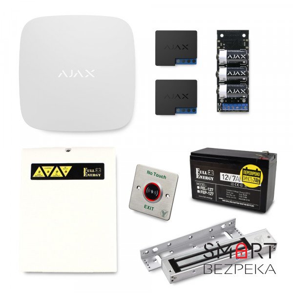 Комплект автоматичного відкриття укриттів у разі повітряної тривоги Ajax white