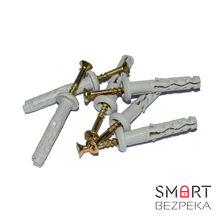 Монтажный комплект: Стяжка Relfix 4 x 250 мм (100 шт/уп) белая + Площадка для стяжки под дюбель 9 x 15 мм белая (100шт) + Дюбеля быстрого монтажа 6 x 40 мм гриб (100 шт/уп)