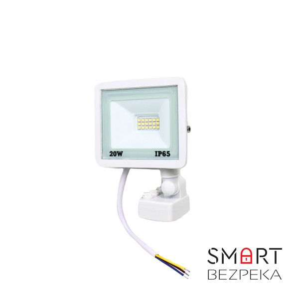 Прожектор світлодіодний Lightwell LW-FL-W-20-S 20 W з датчиком руху