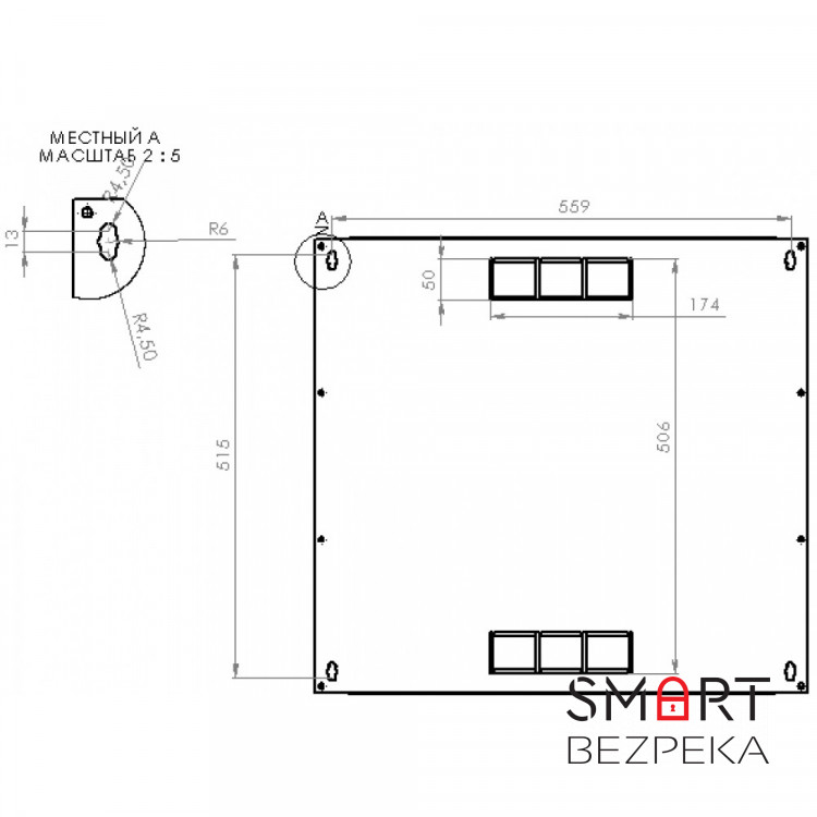 Шафа серверна CMS 12U 600 х 600 х 640 UA-MGSWL126G для мережевого обладнання