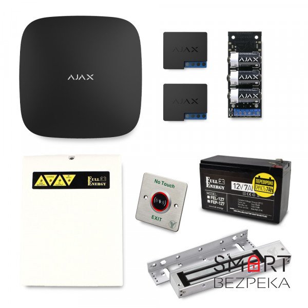 Комплект автоматичного відкриття укриттів у разі повітряної тривоги Ajax black