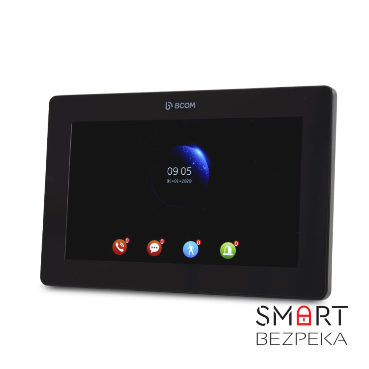 Комплект для видеонаблюдения с 7-дюймовым видеодомофоном BCOM BD-770FHD Black и купольной 2Мп видеокамерой UNC UMD-2MIR-20W/2.8