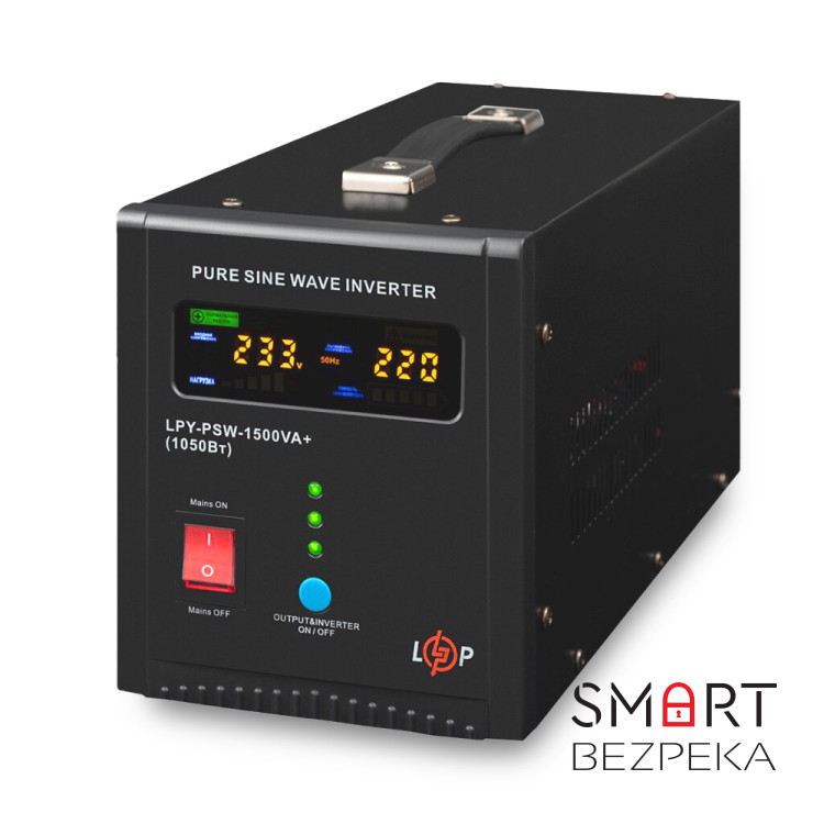 Джерело безперебійного живлення LogicPower LPY-PSW-1500VA+ (1050Вт) 10A/15A з правильною синусоїдою 24V