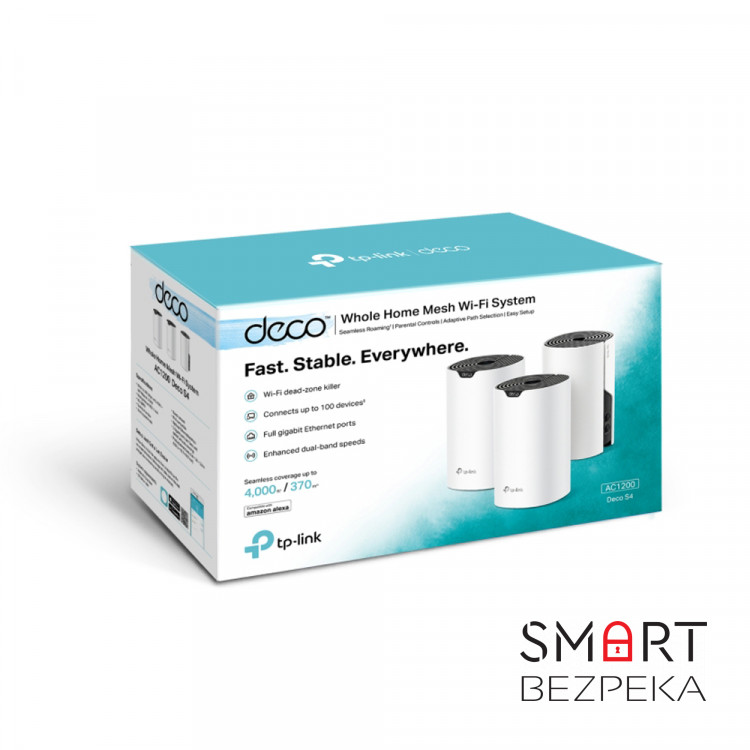 Точка доступа TP-Link DECO S4 (3-pack) AC1200 домашняя Mesh Wi-Fi система, 2xGE LAN/WAN