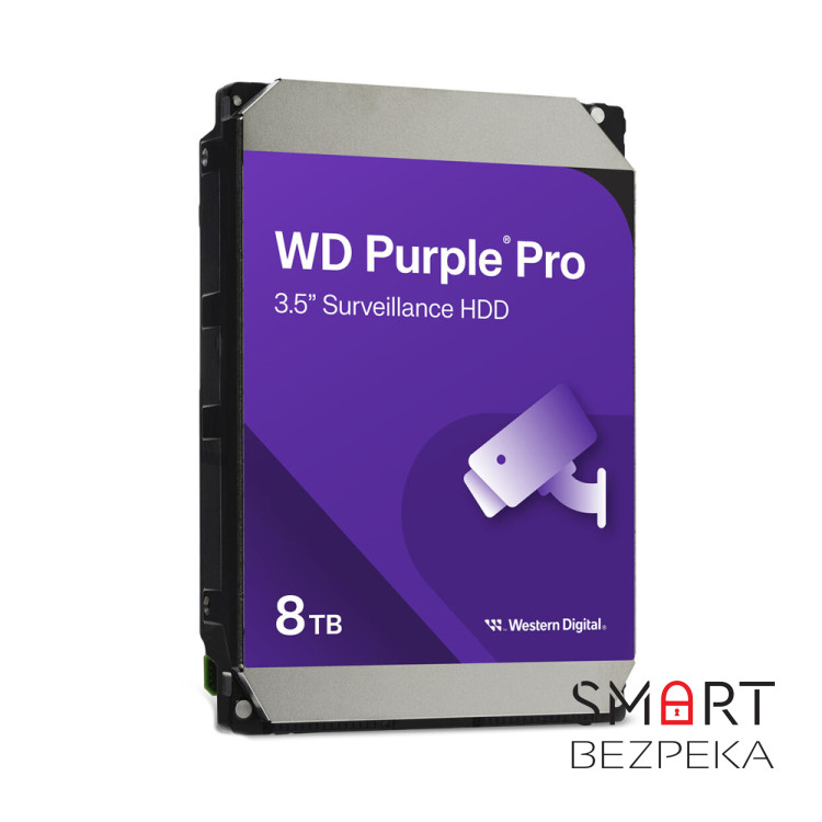 Жесткий диск 8TB Western Digital WD Purple Pro WD8002PURP для видеонаблюдения с AI