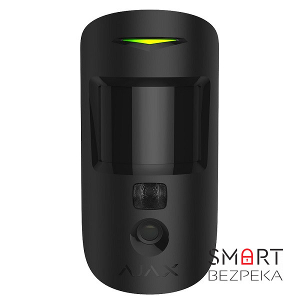 Бездротовий датчик руху Ajax MotionCam black (PhOD) з фотофіксацією по тривозі та за запитом