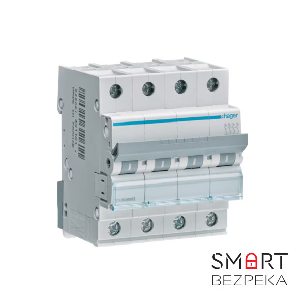 Автоматичний вимикач Hager MCN463 4P 6 кА C-63A 4M