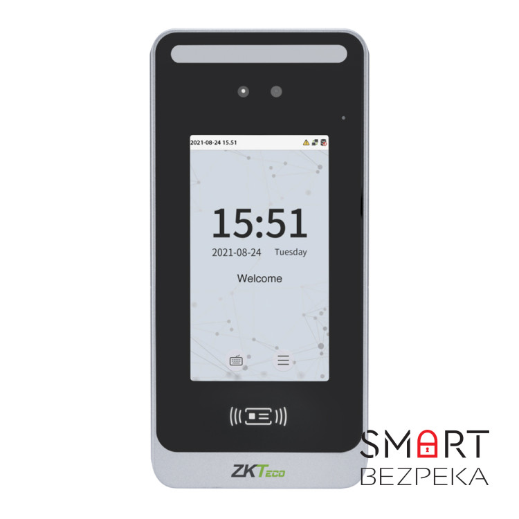 Біометричний термінал розпізнавання облич і долонь зі зчитувачем карт EM-Marine/Mifare з WiFi ZKTeco SpeedFace M4 вологозахищений