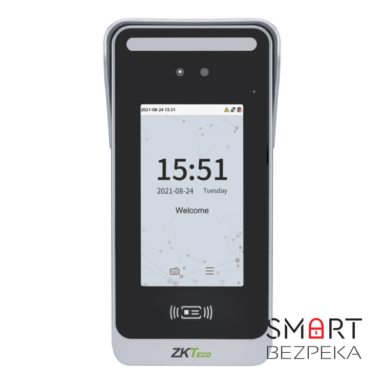 Біометричний термінал розпізнавання облич і долонь зі зчитувачем карт EM-Marine/Mifare з WiFi ZKTeco SpeedFace M4 вологозахищений