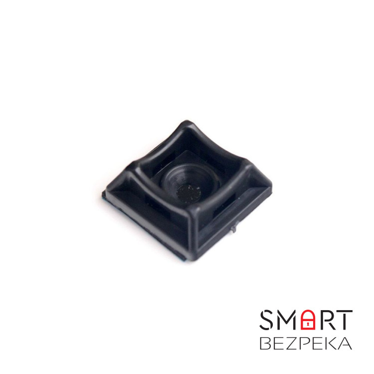 Монтажний комплект: Стяжка Relfix 4 x 250 мм (100 шт/уп) чорна + Майданчик для стяжки Relfix з клейкою основою універсальна 20 x 20 мм (50 шт/уп) чорний