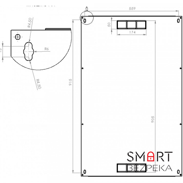 Шафа серверна CMS 21U 600 х 600 х 1040 UA-MGSWA216B для мережевого обладнання