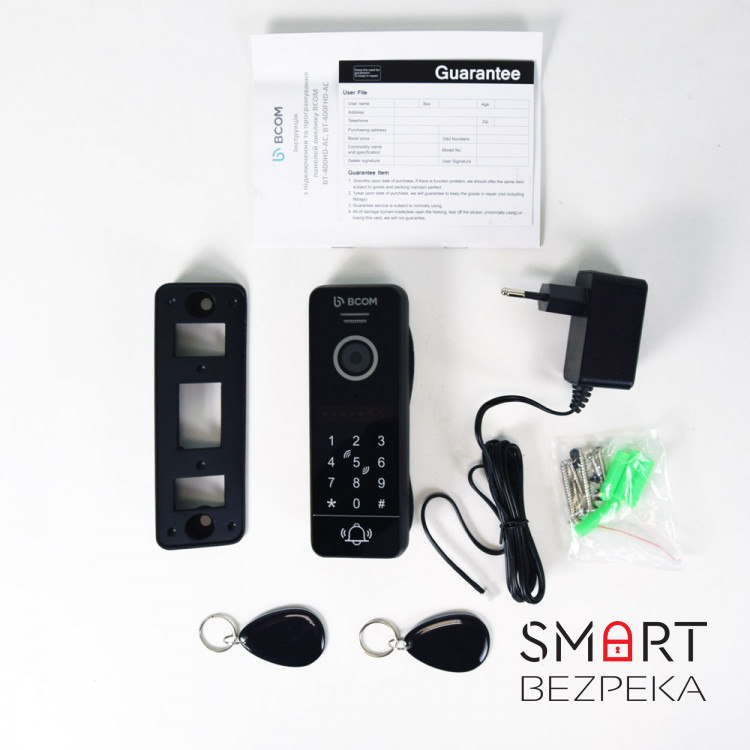 Відеопанель BCOM BT-400HD-AC Black з вбудованою клавіатурою і зчитувачем Mifare