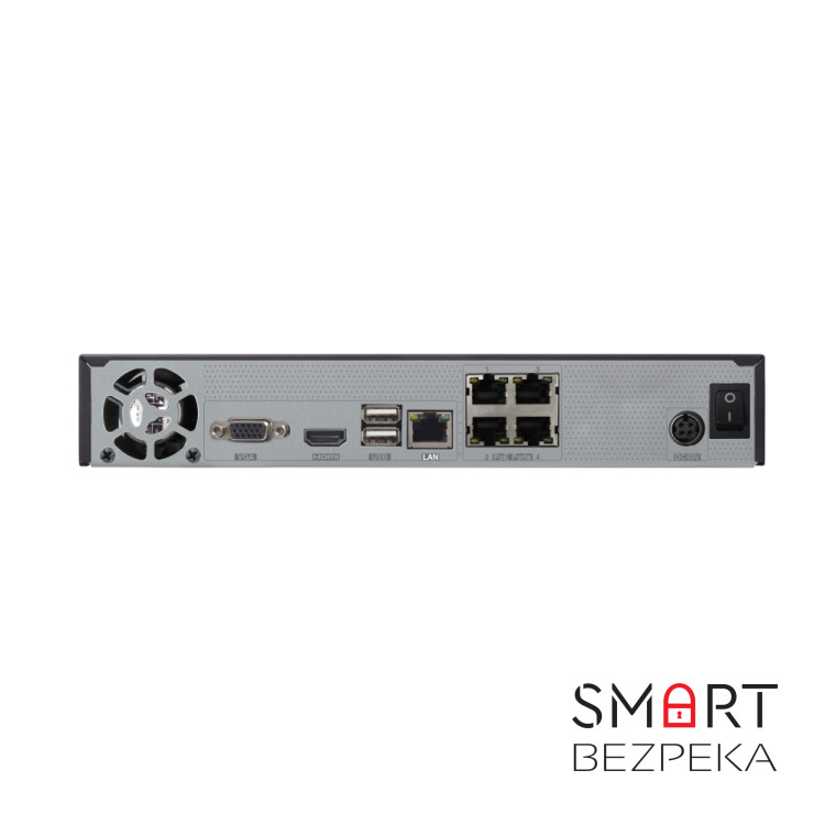 IP-відеореєстратор 4-канальний Provision-ISR NVR5-4100PXN(MM) з PoE та відеоаналітикою для систем відеоспостереження