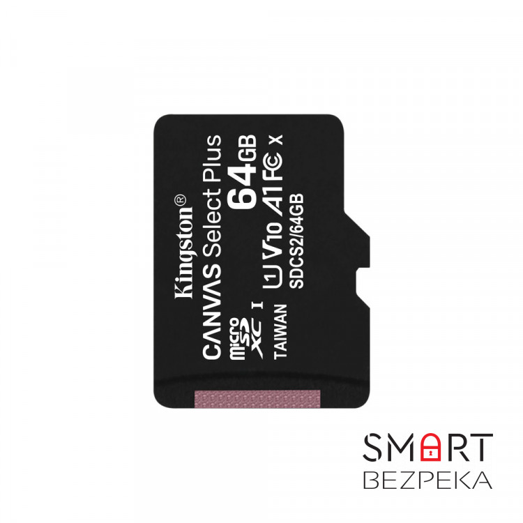 Карта памяти Kingston microSDXC 64GB Canvas Select Plus Class 10 UHS-I U1 V10 A1 (SDCS2/64GBSP)
