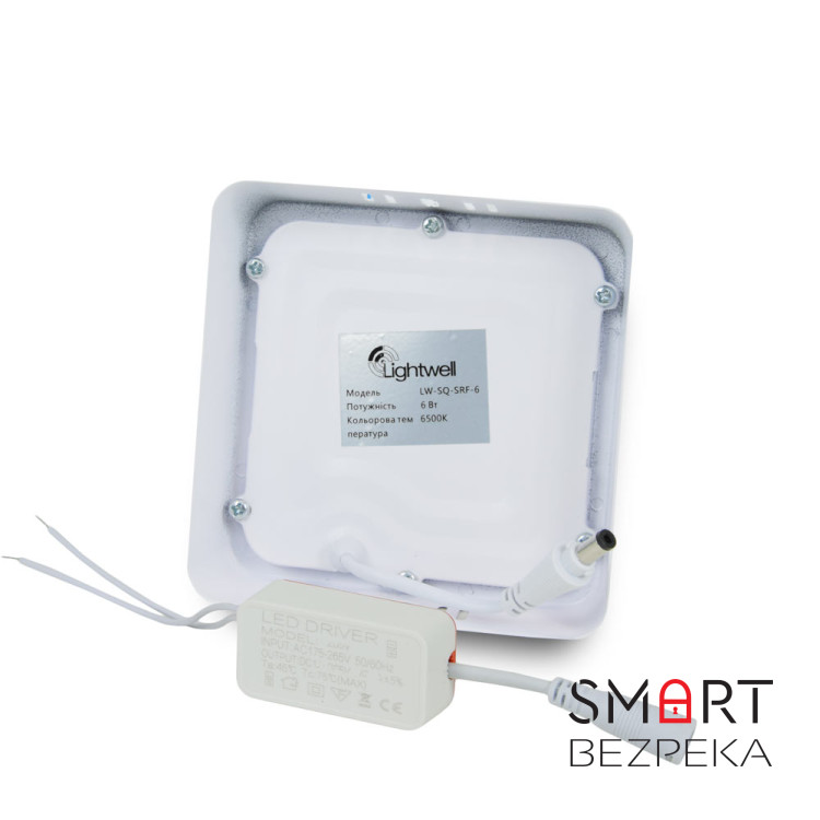 Светильник светодиодный LIGHTWELL LW-SQ-SRF-6 6 W квадратный накладной