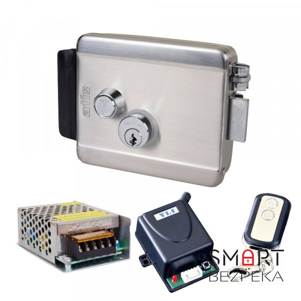 Комплект контролю доступу з електромеханічним замком ATIS Lock SS, радіоконтролером Yli Electronic WBK-400-1-12, блоком живлення Full Energy BGM-123Pro 12 В / 3 А