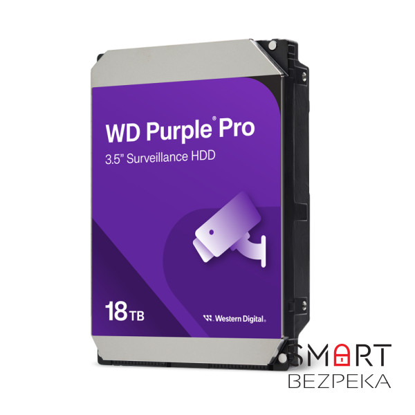 Жесткий диск 18TB Western Digital WD Purple Pro WD181PURP для видеонаблюдения с AI