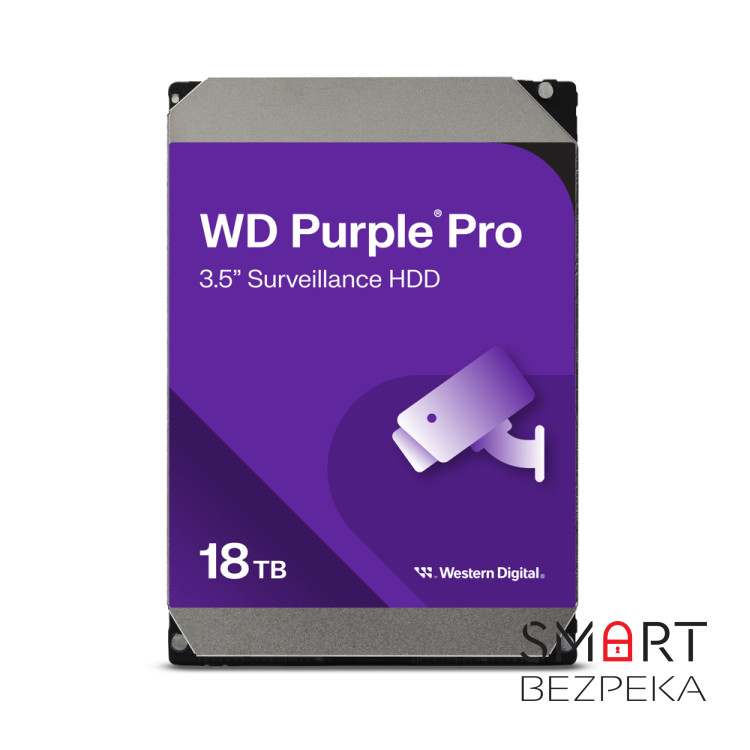 Жорсткий диск 18TB Western Digital WD Purple Pro WD181PURP для відеоспостереження з AI
