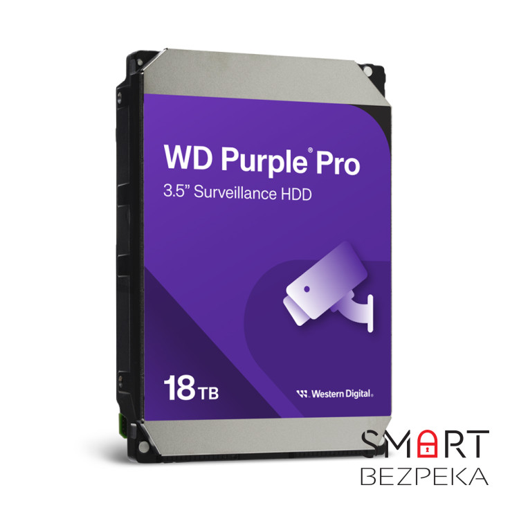 Жесткий диск 18TB Western Digital WD Purple Pro WD181PURP для видеонаблюдения с AI