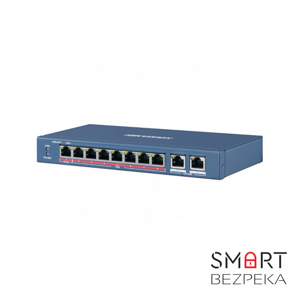 Неуправляемый PoE коммутатор Hikvision DS-3E0310HP-E с 8 портами PoE