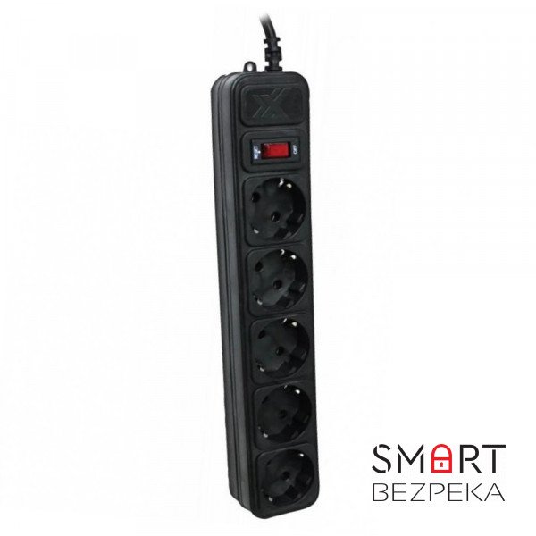 Мережевий фільтр Maxxter SPM5-G-15В, 4.5 м кабель, 5 розеток