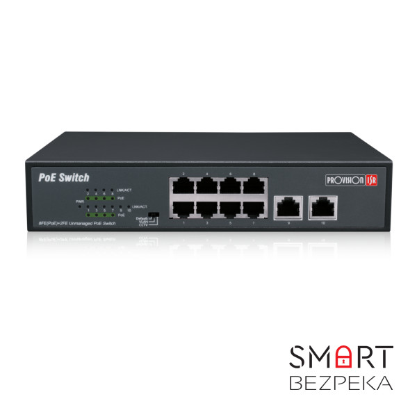 Некерований PoE-комутатор Provision-ISR PoES-08120C+2I-V2 з 8 портами PoE