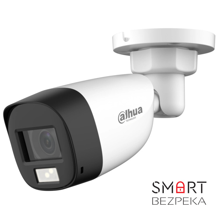 HDCVI видеокамера 2 Мп Dahua DH-HAC-HFW1200CLP-IL-A (3.6 мм) с двойной подсветкой для системы видеонаблюдения