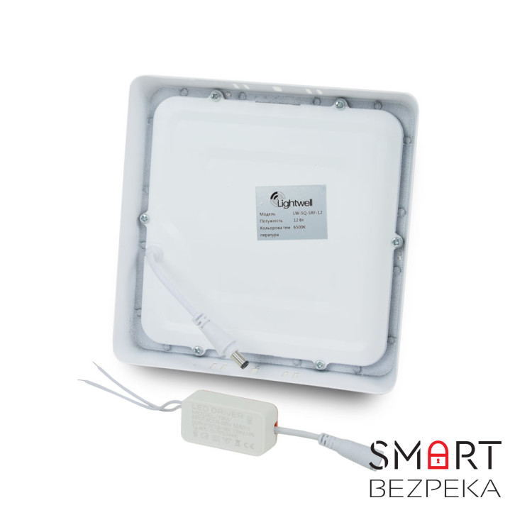 Світильник світлодіодний LIGHTWELL LW-SQ-SRF-12 12 W квадратний накладний