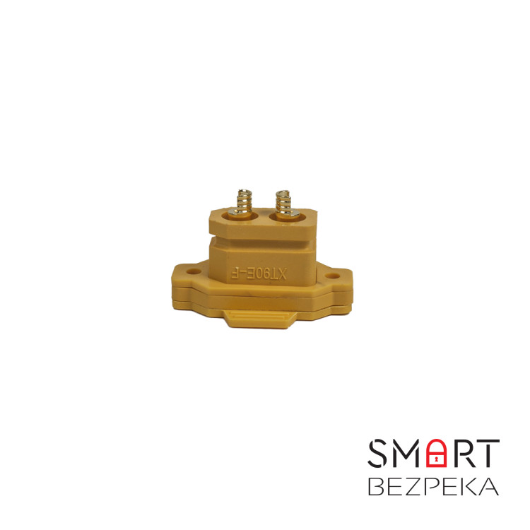 Силовий роз'єм Amass XT90E-F жовтий із захисною кришкою (female)