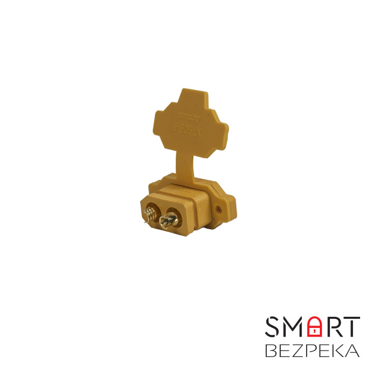 Силовий роз'єм Amass XT90E-F жовтий із захисною кришкою (female)