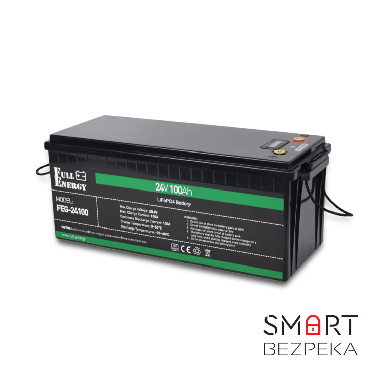 Акумулятор LiFePO4 (літій залізо фосфатний) 24В 100А·год Full Energy FEG-24100