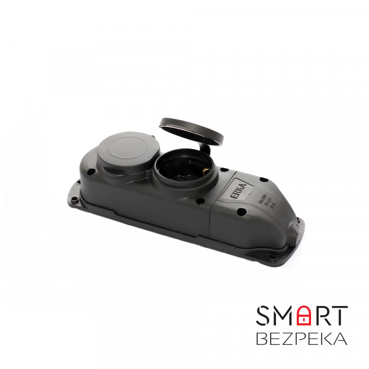 Колодка двойная ERKA 6002 с заглушками 2 х 16 А (каучук)