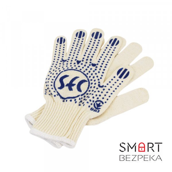 Перчатки SEC с ПВХ точкой 10 класс вязки