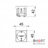 Розетка OBO Bettermann modul 45 із заземленням і шторками 250 В 16 A червона