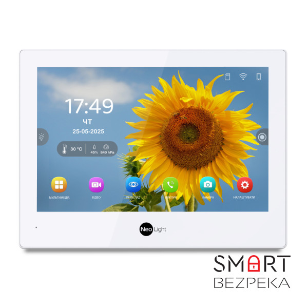 Гібридний відеодомофон 8" Neolight ALPHA Hybrid white з Wi-Fi