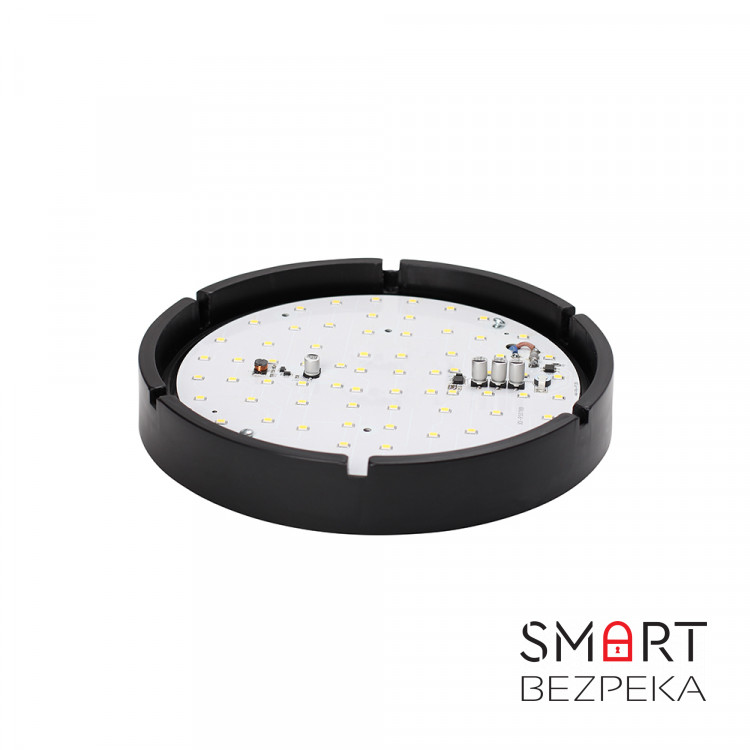 Светильник ERKA 1065D.i LED-Вlack-В с датчиком движения 12 W 4200K круглый черный/белый Е27 IP 65